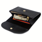 Minimalist Flap Coin Purse, Fashion PU Leather Mini Wallet, Snap Button Credit Card Holder Bag Trendy Unisex Bag for Daily Use