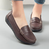 Womens Solid Color Slip-On Loafers - Ultra-Comfortable Flat Loafers with Soft Cushioning - Flexible Driving Shoes for Casual Style