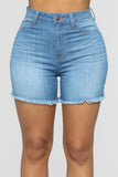 Summer Rain Denim Shorts - Medium Blue Wash