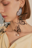 Butterfly Pendant Long Earrings