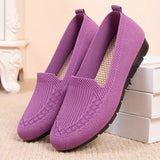 Womens Comfy Solid Color Knit Loafers - Lightweight Non-slip Slip-Ons for Casual Walking - Flexible, Durable & Stylish Everyday Shoes