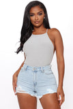 Trailblazer High Waisted Denim Shorts - Light Blue Wash