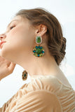 Green Dimond Dangle Earrings