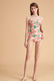 Floral One Piece Swimsuit With Skirt