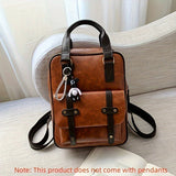 1pc Vintage-Inspired British Style Backpack - Durable Retro PU Leather Fashion Accessory