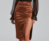 Smooth Like Satin Midi Skirt