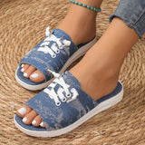 lovefery - Deep Blue Casual Patchwork Round Comfortable Shoes