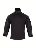 Combat Ready Men's Camo Shirt - Long Sleeve 1/4 Zip Outdoor Performance Top with Moisture-Wicking Fabric and Multiple Pockets for Hiking, Camping, and Tactical Activities