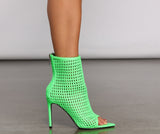 Neon Lights Caged Stiletto Heels