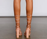 Level Up Lace Up Block Heels