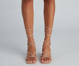 Strappy Chic Faux Leather Block Heels