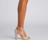 Shine Bright Glitter Mesh Block Heels