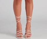 Attitude PU Lace-Up Stiletto Heels