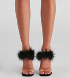 Wait Fur It Marabou Lucite Heels