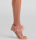 Wait Fur It Marabou Lucite Heels