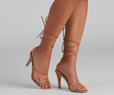 So Classy Lace-Up Stiletto Heels