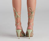 So Classy Lace-Up Stiletto Heels