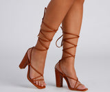 Stylish Babe Lace-Up Block Heels