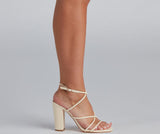 Strap Up Square Toe Block Heels