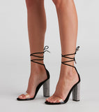 Glam Exit Lace-Up Block Heels