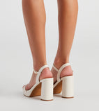 Close Up Square Toe Block Heels