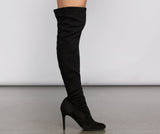 Essential Faux Suede Stiletto Thigh High Boots