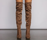 Thigh High Faux Suede Stiletto Boots