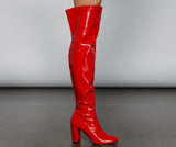 So Seductive Patent Leather Thigh-High Boots