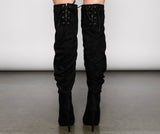 Run This Town Lace-Up Scrunched Boots