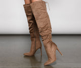 Run This Town Lace-Up Scrunched Boots