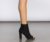 Peep Toe High Heel Ankle Booties