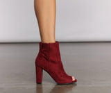 Peep Toe High Heel Ankle Booties