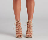 Chic Lace-Up Caged Stiletto Booties