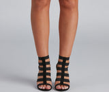 Strapped For Style Caged Block Heels