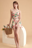 Floral One Piece Swimsuit With Skirt