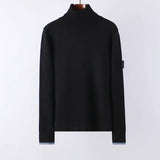 Top quality 23FW brand designers men's brand sweaters High neck woven cotton fine wool men's sweater casual sweater