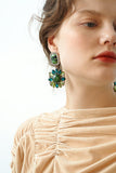 Green Dimond Dangle Earrings