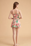 Floral One Piece Swimsuit With Skirt