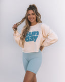 Sunday Cotton Blend Cropped Sweatshirt