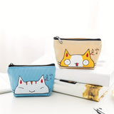 Cute Cat Print Coin Purse, Cartoon Zipper Wallet, Women's Clutch Storage Bag