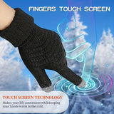 Thermal Winter Gloves - Ultra-Warm Knit Insulation, Touch Screen Compatible, Thickened Palm, Solid Color Design for Cycling and Hiking - Available in 1, 2, or 3 Pairs