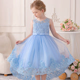 Enchanted Princess Tulle Dress for Girls - Delicate Butterfly Bow & Embroidered Magic, Perfect for Summer Celebrations and Performances