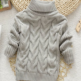 Cozy Cable Knit Long Sleeve Turtleneck Sweater for Girls - Soft, Warm, and Elegant Winter Knitwear - Long Knitted Tops for Cold Weather