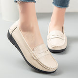 Womens Solid Color Slip-On Loafers - Ultra-Comfortable Flat Loafers with Soft Cushioning - Flexible Driving Shoes for Casual Style