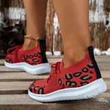 lovefery - Red Casual Sportswear Daily Patchwork Frenulum Round Comfortable Shoes