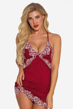 lovefery Lace Night Dress Lingerie Deep V Nightgown