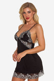 lovefery Lace Night Dress Lingerie Deep V Nightgown