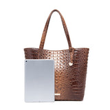 Crocodile Embossed Tote Bag Set, Elegant Shoulder Bag With Clutch Purse, Women's Office & Work Handbag