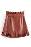 PU Mini Skirt With Belt