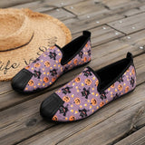 lovefery - Halloween Cream White Casual Patchwork Printing Round Comfortable Flats Shoes